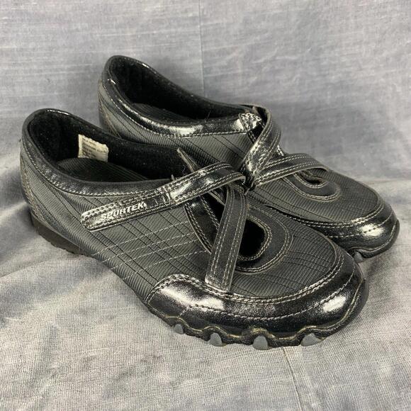 Sportek Womens Size 7 Athletic Slip On Hook & Loop Closure Shoe Gray Black READ - Picture 1 of 15